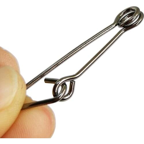 INFOF 500/1000pcs Swivels Fishing Snap Clips New Hooked Snap Stainless Steel Fishing Connector Carp Swivel Hook