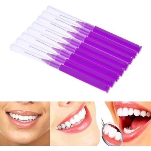 8pcs/Pack Floss Sticks Tooth Flossing Head Hygiene Dental Plastic Toothpick Interdental Brush Cleaning Oral Health Care Supplies