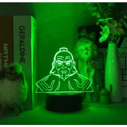 Acrylic Led Night Light Avatar The Last Airbender for Kids Child Bedroom Decor Nightlight Avatar Iroh Figure Desk 3d Lamp