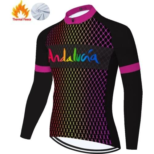 Andalucia Winter Thermal Fleece Vetement Homme Masculina Velo Jersey Maillot Hombre Camiseta Ciclismo Masculino Camisa Ciclismo