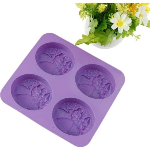 Butterfly Cute Flower DIY Handmade Soap Love Four Soap Mold Silicone Mold