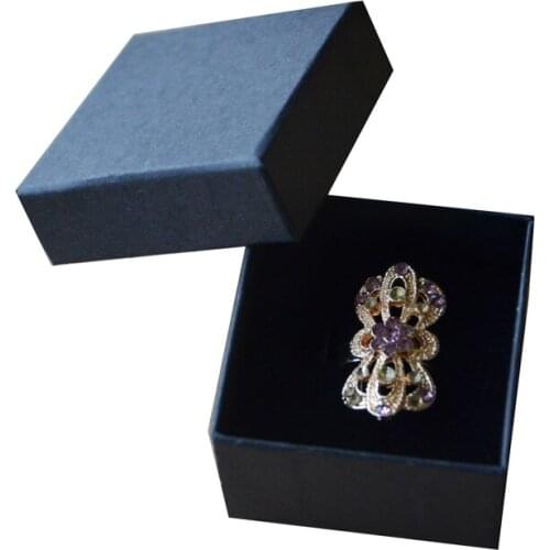 Free shipping Earring Box Jewelry Packaging for Ring 100pcs/lot Free shipping Kraft Paper Black Box Jewelry Packing for Earring