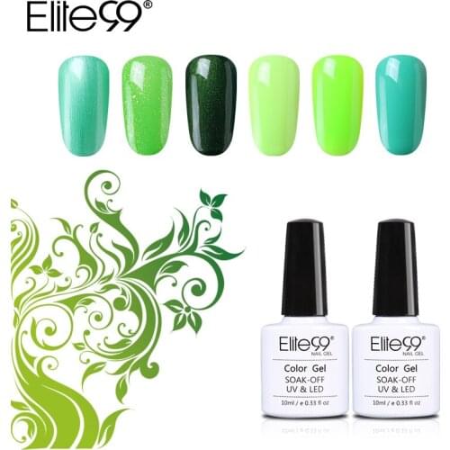 Elite99 10ml Green Color Series Gel Varnish Long Lasting Nail Gel Polish Cured With UV LED Lamp Nail Art Polishes Gel Lacquer
