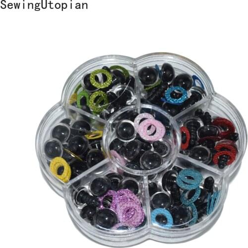 70PCS 10/12MM Shinning Plastic Doll Eyes Craft Eyes with Washer DIY for Plush Bear Stuffed Toys Animal Puppet Dolls Mix Color