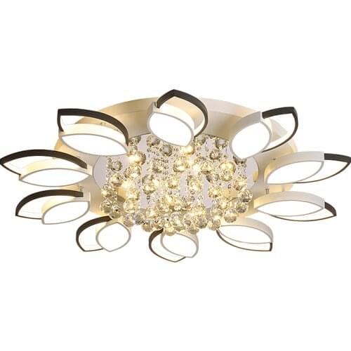 Crystal Modern Led Chandelier round petal Ceiling lights For Bedroom Dining Room Home Deco Acrylic Ceiling Chandelier Fixtures