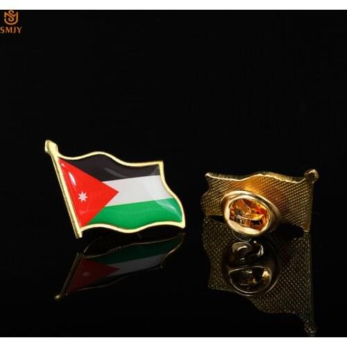 Jordan Hashemite Asia Middle East Kingdom Enamel Flag Brooch Epoxy Cowboy Lapel Pin Brooch Badge Jewelry Wholesale