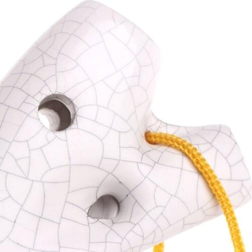 WXTF Ocarina Flute 12 Hole Treble C Ceramic Wind Instruments Zelda Legend White Crack