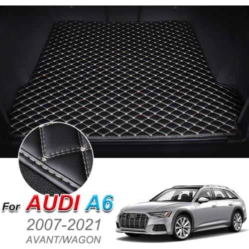Leather Car Trunk Mat For Audi A6 Avant/Wagon 2007-2021 Cargo Liner Trunk Floor Pad Carpet Car Accessories
