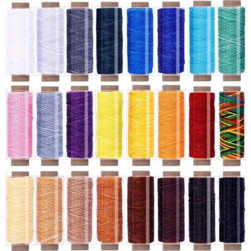 LMDZ 24PCS 55Yards Leathercraft Waxed Thread-Practical Stitching Thread for Leather Craft DIY, Bookbinding, Shoe Repairing