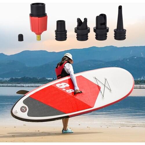 Inflatable Pump Adaptor Air Valve Adapter for Surf Paddle Board Dinghy Canoe Inflatable Boat Tire Compressor Converter 4 Nozzle