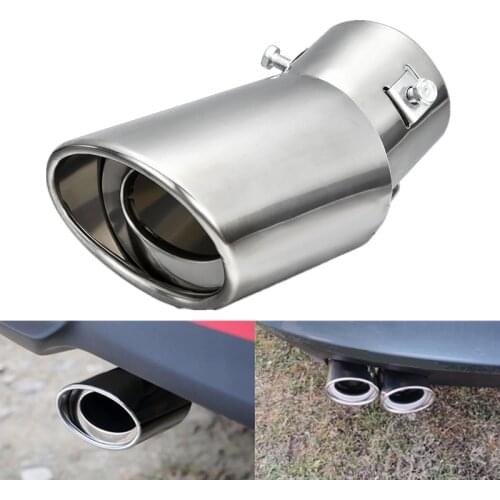 Car Exhaust Muffler Tip Pipe Round Stainless Steel Exhaust Valve Chrome Muffler Pipe Universal Car Exhaust Sound Booster Parts