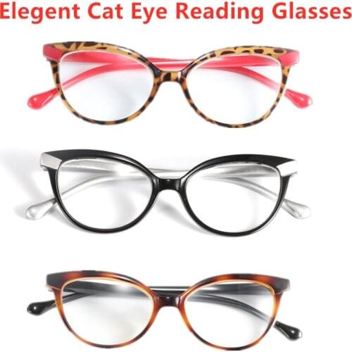 NEW Elegent Cat Eye Reading Glasses For Women Cateye Eyeglasses for Presbyopia Anti Blue Light Diopter +1 1.5 2.0 2.5 3.0 3.5