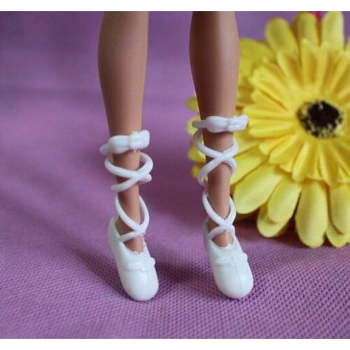 O for U Mixed Colors Fashion Dolls Beautiful Ballet Shoes For Barbies High-heeled Bind-type Toe Shoes 50 Pairs/lot Toy