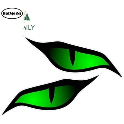 HotMeiNi 12cm x 5cm Pair Of Evil Eye Eyes Design In Green For Motorbike Biker Helmet Car Sticker 3D Car Styling