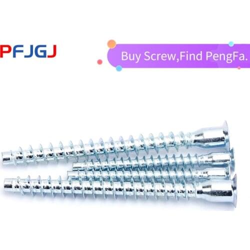 Peng Fa Blue-white zinc-plated furniture kitchenware cabinet with flat head inner hexagonal tapping screw wood tapping M5-M7