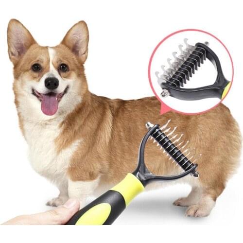 Pet Brush Grooming Tool Clean Remove Hair Pet Fur Knot Cutter Dog Grooming Shedding Rake Dog Cat Hair Removal Comb