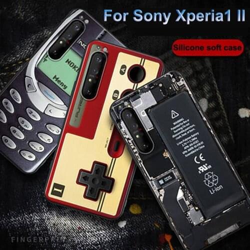Silicone coque For Sony xperia1 II case For Sony 1 II case retro camera phone Painted soft TPU phone case For Sony xperia 1 II
