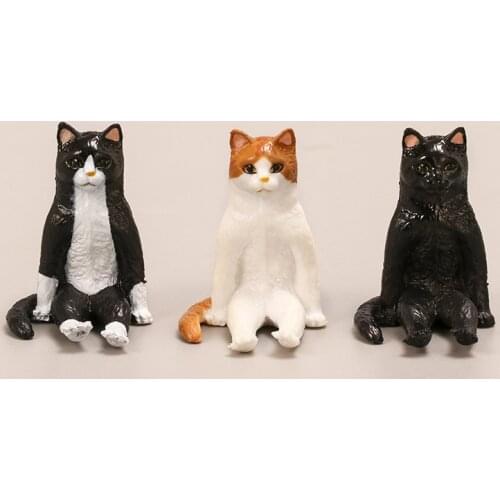 5PCS/SET 3.5CM Kawaii Cats Statue Miniatures Resin Kitten Cat Figurines Mini Garden Figures Decoration for Home Kids Toys