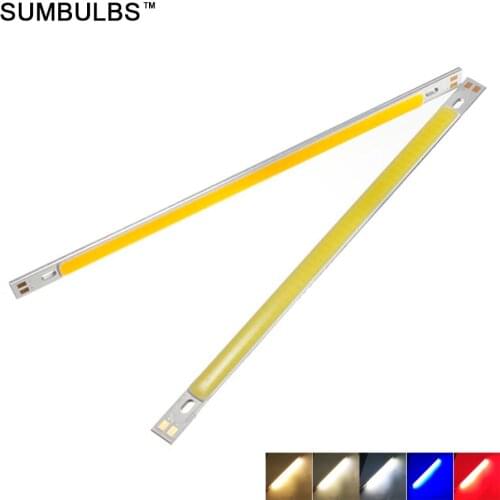 Sumbulbs 200*10MM Warm Natural Cold Blue Red Green COB LED Bar Light Strip 10W DC12-14V 20CM 1000LM for DIY 12V Lights Bulb Lamp
