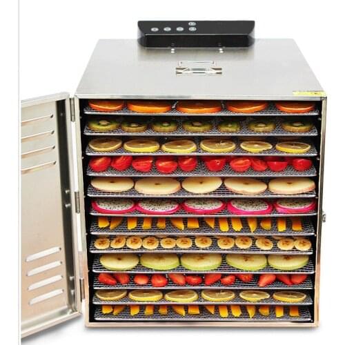 12 Trays Fruit Vegetable Dehydration Machine Stainless Steel Snacks Dehydrator Food Drying Machine Herb Meat Dryer 110V 220V