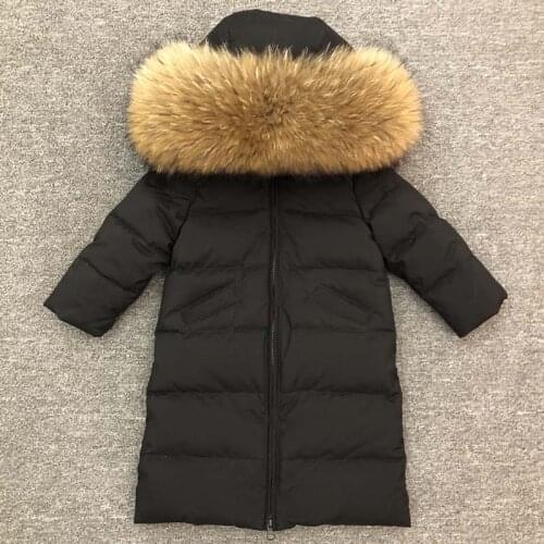 -30 Degrees Girls Clothing Warm Down Jacket for Boys Clothes 2018 Winter Thicken Parka Real Fur Hooded Children Outerwear Coats