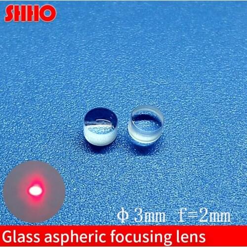 Alignment lenses coated film D-ZK3 glass aspheric focusing lens diameter 3mm focal length 2mm optical laser lens manufacturer