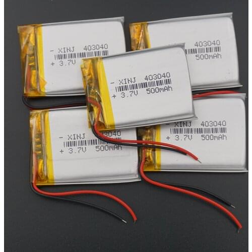 XINJ 5pcs 3.7V 500 mAh Li po Lithium Polymer Battery Li ion cell 403040 For GPS Sat Nav MP4 watches driving recorder headphones