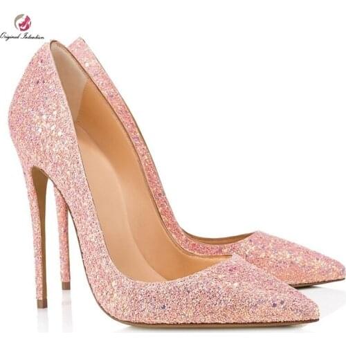 Women Sexy Pumps Wedding Thin Heels Pointed Toe Shallow Synthetic Microfiber Heel Height 12-14cm Original Intention Size 35-45