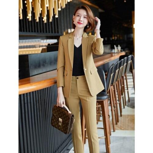 Womens suit 2021 autumn striped fashion new interview long-sleeved suit jacket office ladies business overalls