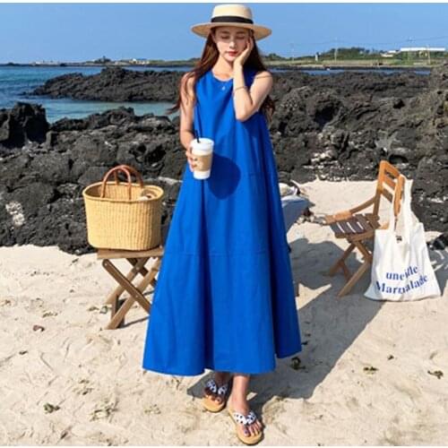 Women O-Neck sexy Ruffles Dress,Summer blue white Party dress Korean women Elegant Bohemian Beach Maxi Dresses plus size M-8XL