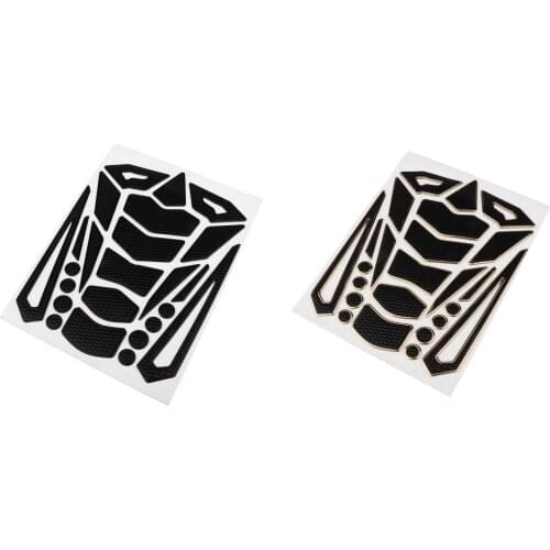 Golden+Black, Non-Slip Waterproof Universal Motorcycle ATV Oil Gas Tank Protector Pad Decal Stickers Knee Pads