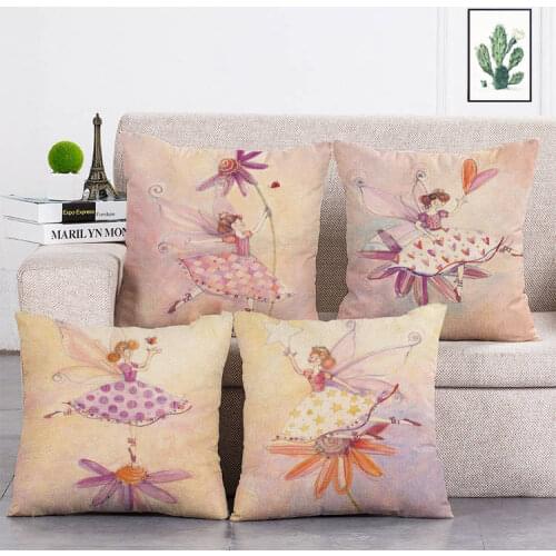 1pc Flower Cushion Cover 45*45cm Dancer Gril Throw Pillow Cushion Cover Decoration for Sofa Home T262