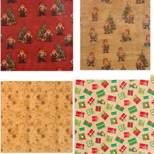 10sheets Christmas Fashion Double-sided Print Pattern Gift Wrapping Packaging Papers for Christmas Birthday Wedding paper paper