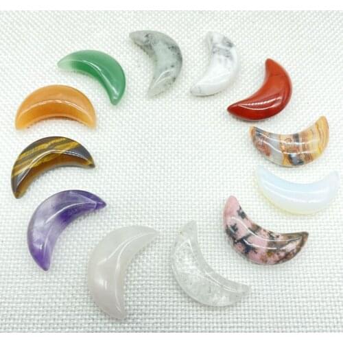 Natural Gem Stone Quartz Crystal Turquoise tiger eye Star Moon Pendant For DIY Jewelry Making Necklace Accessories No Hole 10pcs