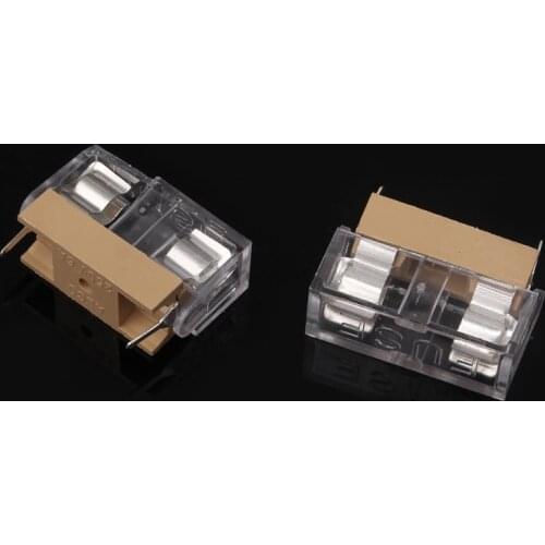 10 Pcs Glass Fuse Holder with Transparent Cover Fuse Blocks 5X20mm