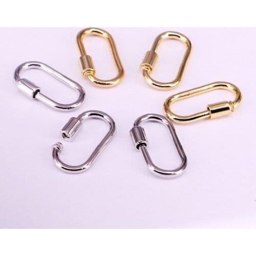 10PCS, DIY Jewelry Clasps Metal Copper Connector Lock Carabiner For Jewelry Making