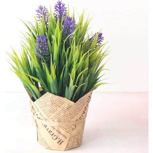 17x23cm Green Artificial Plants Bonsai Home Garden Bedroom Living Room Decoration Lavender Fake Plants plantas artificiales