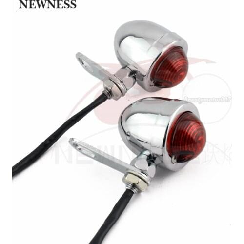 3 Wires Chrome Red Turn signal lights Indictors Clamp Mount Brackets Motorcycle For Honda Yamaha Harley Kawasaki Suzuki