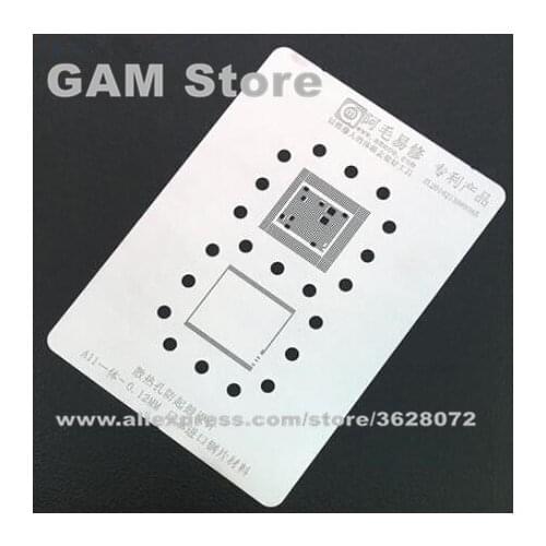 A11 CPU RAM BGA Stencil For iPhone 8 8+ 8 Plus CPU RAM IC Reballing Pin BGA Solder Heat Template 0.12mm Thickness Anti Drum-up