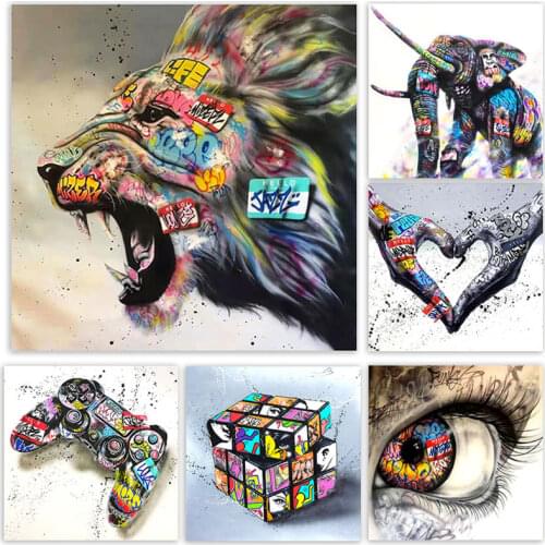 5D DIY Handmade Graffiti Street Wall Color Art Diamond Painting Digital Diamond Embroidery Cool Home Decoration