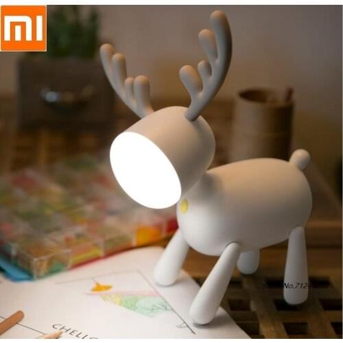 Brand For Xiaomi Cute Silicone Cartoon Elk LED Night Lights USB Intelligent Timing Decorative Deer Reading Lamps Holiday Gift