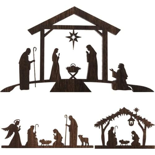 Handmade Wooden Easter Ornament Christmas Decor gorgeous Nativity ornament Crafs Desk Decorations Natural ECO Friendly