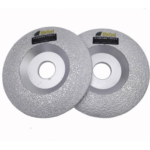 DIATOOL 2pcs Convex Vacuum Brazed Diamond Grinding Cup Wheel Diameter 4.5" all Stone and Construction MaterialGrinding disc