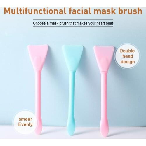 Double-headed Facial Mask Brush Beauty Skin Care Face Wash Silicone Brushes Exfoliating Nose Cleaning Blackhead Brush Mask Stick