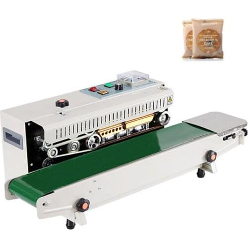 Horizontal Continuous Sealing Machine Printable Date Film Bag Automatic Heat Sealing Machine Food Sealer 500W