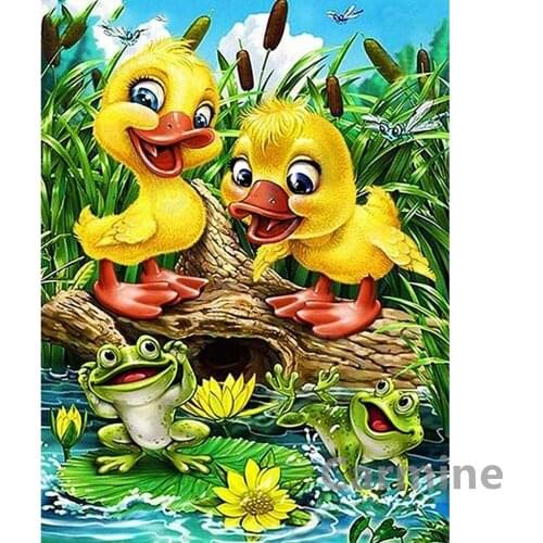 Cartoon DIY 5D Diamond Painting Duck Rhinestone Picture Cross Stitch Embroidery Full Round&square Drill Home Decoration Gift