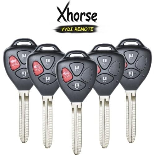 KEYECU 5x (English Version) for Toyota Type Universal 4 Button Remote Key Fob for VVDI Key Tool VVDI2