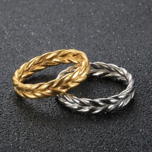 Punk Hip Hop Casting Cross Rings Fashion High Quality Vintage Stainless Steel Couple Wheat Ear Finger Jewelry For Women Men Gift