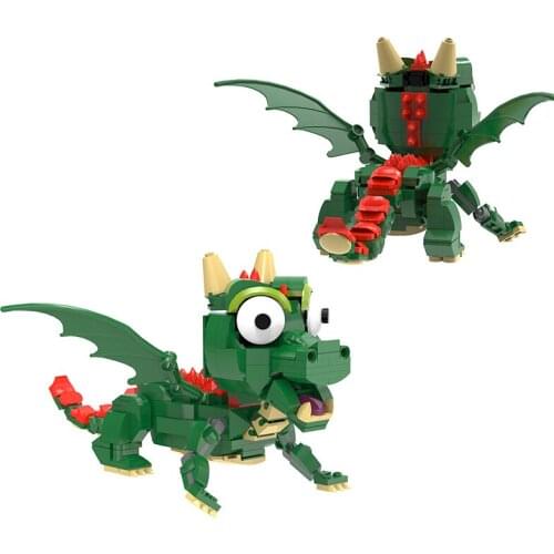 MOC Cute Monster Small Dinosaur Building Blocks Set Idea Flying Dragon Model Bricks Assemble DIY Toys For Children Birthday Gift