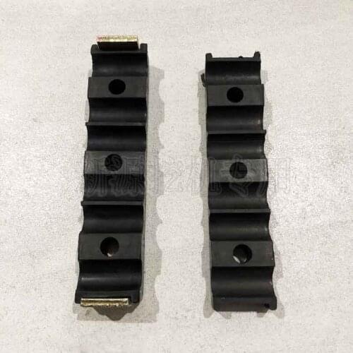 Make for xinyuan excavator 65-75-8-9 rubber wheel excavator six row pipe clamp six hole big arm iron pipe buckle pressing plate